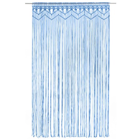 vidaXL Makramee Vorhang Blau 140x240 cm Baumwolle