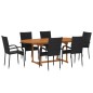 7-tlg. Garten-Essgruppe Poly Rattan Schwarz 7-tlg. Garten-Essgruppe Poly Rattan Schwarz