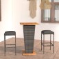 vidaXL 3-tlg. Gartenbar-Set mit Kissen Poly Rattan Grau vidaXL 3-tlg. Gartenbar-Set mit Kissen Poly Rattan Grau