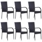 7-tlg. Garten-Essgruppe Poly Rattan Schwarz 7-tlg. Garten-Essgruppe Poly Rattan Schwarz