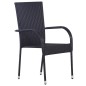 7-tlg. Garten-Essgruppe Poly Rattan Schwarz 7-tlg. Garten-Essgruppe Poly Rattan Schwarz