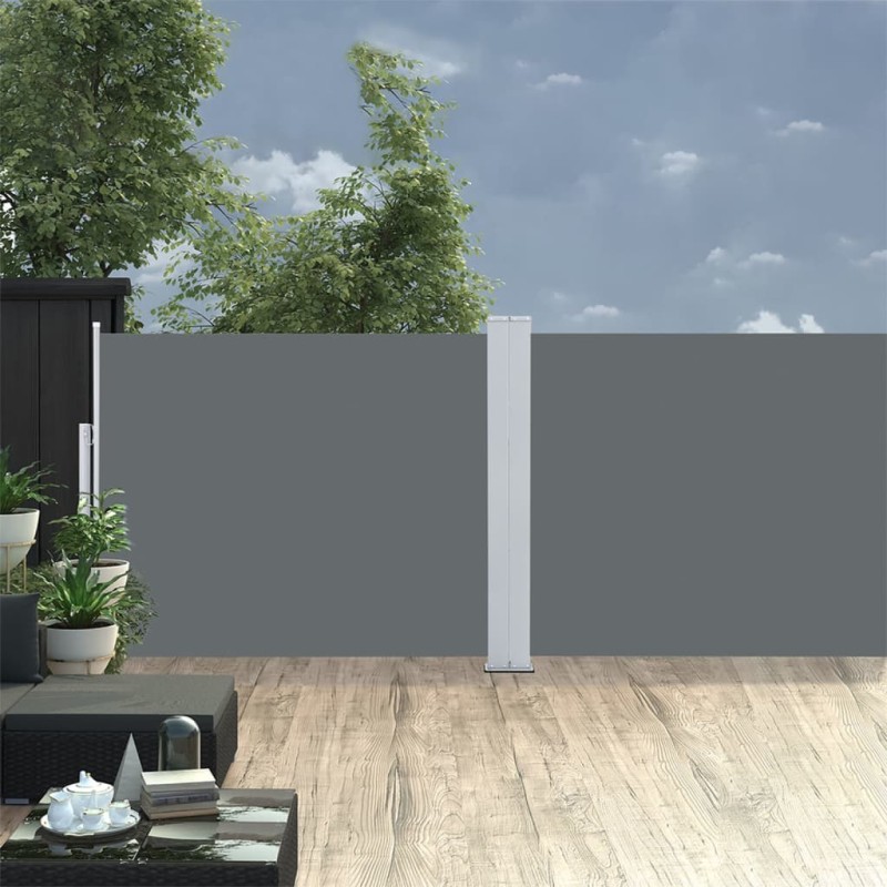 vidaXL Ausziehbare Seitenmarkise Anthrazit 140 x 1000 cm vidaXL Ausziehbare Seitenmarkise Anthrazit 140 x 1000 cm