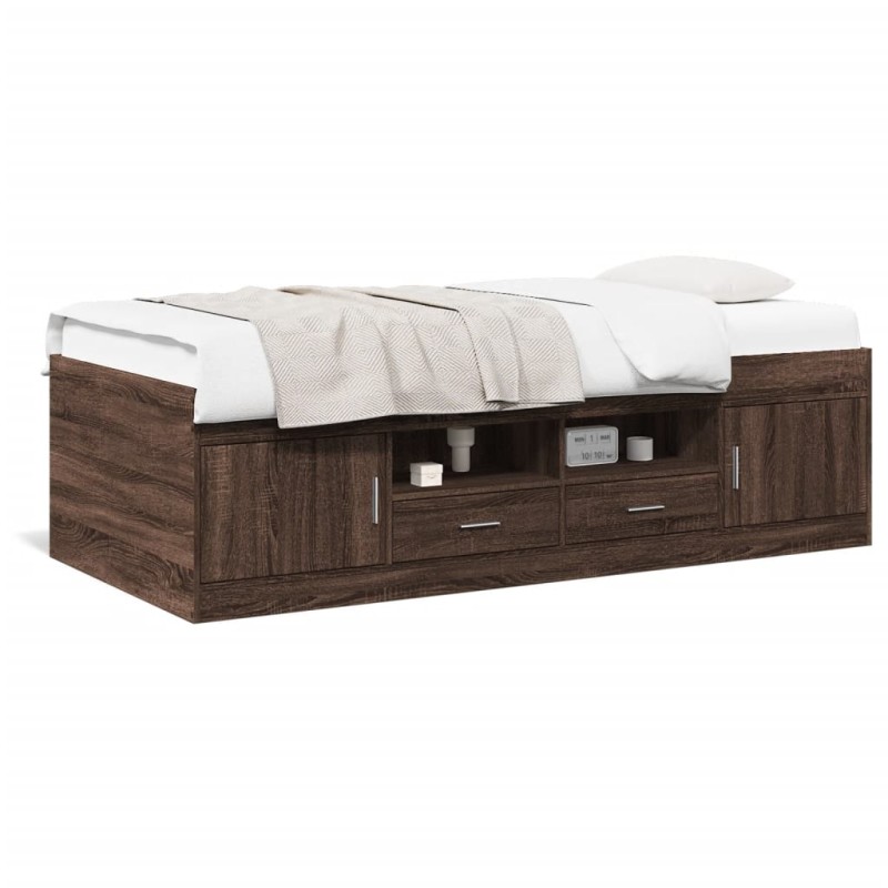 vidaXL Tagesbett Schubladen Braun Eiche-Optik 75x190 cm Holzwerkstoff vidaXL Tagesbett Schubladen Braun Eiche-Optik 75x190 cm Holzwerkstoff
