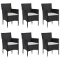 7-tlg. Garten-Essgruppe Poly Rattan Schwarz 7-tlg. Garten-Essgruppe Poly Rattan Schwarz