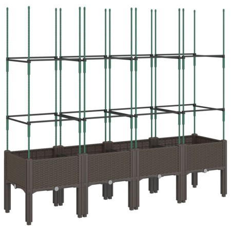 vidaXL Pflanzkübel mit Rankgitter Braun 160x40x142,5 cm PP