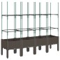 vidaXL Pflanzkübel mit Rankgitter Braun 160x40x142,5 cm PP vidaXL Pflanzkübel mit Rankgitter Braun 160x40x142,5 cm PP