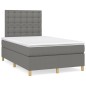 vidaXL Boxspringbett mit Matratze Dunkelgrau 120x190 cm Stoff vidaXL Boxspringbett mit Matratze Dunkelgrau 120x190 cm Stoff