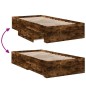 vidaXL Bettgestell mit Schubladen Räuchereiche 75x190 cm Holzwerkstoff vidaXL Bettgestell mit Schubladen Räuchereiche 75x190 cm Holzwerkstoff