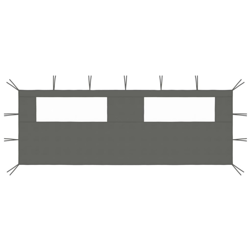 Pavillon-Seitenwand mit Fenstern 6x2 m Anthrazit Pavillon-Seitenwand mit Fenstern 6x2 m Anthrazit
