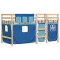 vidaXL Kinderhochbett mit Vorhängen Blau 90x200 cm Massivholz Kiefer vidaXL Kinderhochbett mit Vorhängen Blau 90x200 cm Massivholz Kiefer