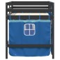 vidaXL Kinderhochbett mit Vorhängen Blau 90x200 cm Massivholz Kiefer vidaXL Kinderhochbett mit Vorhängen Blau 90x200 cm Massivholz Kiefer