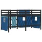vidaXL Kinderhochbett mit Vorhängen Blau 90x200 cm Massivholz Kiefer vidaXL Kinderhochbett mit Vorhängen Blau 90x200 cm Massivholz Kiefer