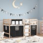 vidaXL Kinderhochbett mit Vorhängen Weiß Schwarz 90x190 cm Kiefernholz vidaXL Kinderhochbett mit Vorhängen Weiß Schwarz 90x190 cm Kiefernholz
