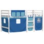 vidaXL Kinderhochbett mit Vorhängen Blau 90x190 cm Massivholz Kiefer vidaXL Kinderhochbett mit Vorhängen Blau 90x190 cm Massivholz Kiefer