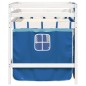 vidaXL Kinderhochbett mit Vorhängen Blau 90x190 cm Massivholz Kiefer vidaXL Kinderhochbett mit Vorhängen Blau 90x190 cm Massivholz Kiefer