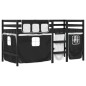 vidaXL Kinderhochbett mit Vorhängen Weiß Schwarz 90x190 cm Kiefernholz vidaXL Kinderhochbett mit Vorhängen Weiß Schwarz 90x190 cm Kiefernholz