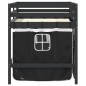 vidaXL Kinderhochbett mit Vorhängen Weiß Schwarz 90x190 cm Kiefernholz vidaXL Kinderhochbett mit Vorhängen Weiß Schwarz 90x190 cm Kiefernholz