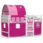 vidaXL Kinderhochbett mit Tunnel Rosa 90x190 cm Massivholz Kiefer vidaXL Kinderhochbett mit Tunnel Rosa 90x190 cm Massivholz Kiefer