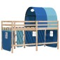 vidaXL Kinderhochbett mit Tunnel Blau 90x200 cm Massivholz Kiefer vidaXL Kinderhochbett mit Tunnel Blau 90x200 cm Massivholz Kiefer