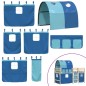 vidaXL Kinderhochbett mit Tunnel Blau 90x200 cm Massivholz Kiefer vidaXL Kinderhochbett mit Tunnel Blau 90x200 cm Massivholz Kiefer