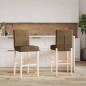 vidaXL Barstühle 2 Stk. Massivholz Gummibaum und Stoff vidaXL Barstühle 2 Stk. Massivholz Gummibaum und Stoff