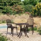 3-tlg. Bistro-Set Aluminiumguss Bronzen 3-tlg. Bistro-Set Aluminiumguss Bronzen