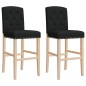 vidaXL Barstühle 2 Stk. Massivholz Gummibaum und Stoff vidaXL Barstühle 2 Stk. Massivholz Gummibaum und Stoff