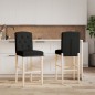 vidaXL Barstühle 2 Stk. Massivholz Gummibaum und Stoff vidaXL Barstühle 2 Stk. Massivholz Gummibaum und Stoff