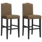 vidaXL Barstühle 2 Stk. Massivholz Gummibaum und Stoff vidaXL Barstühle 2 Stk. Massivholz Gummibaum und Stoff