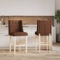vidaXL Barstühle 2 Stk. Massivholz Gummibaum und Stoff vidaXL Barstühle 2 Stk. Massivholz Gummibaum und Stoff