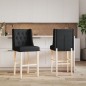 vidaXL Barstühle 2 Stk. Massivholz Gummibaum und Stoff vidaXL Barstühle 2 Stk. Massivholz Gummibaum und Stoff
