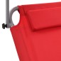 vidaXL Sonnenliege Klappbar mit Sonnenschutz und Rädern Stahl Rot vidaXL Sonnenliege Klappbar mit Sonnenschutz und Rädern Stahl Rot