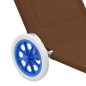 vidaXL Klappliege mit Sonnenschutz und Rädern Stahl Taupe vidaXL Klappliege mit Sonnenschutz und Rädern Stahl Taupe