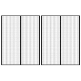 vidaXL Fliegengitter-Türvorhänge 2 Stk. Magnet Schwarz 230x160 cm