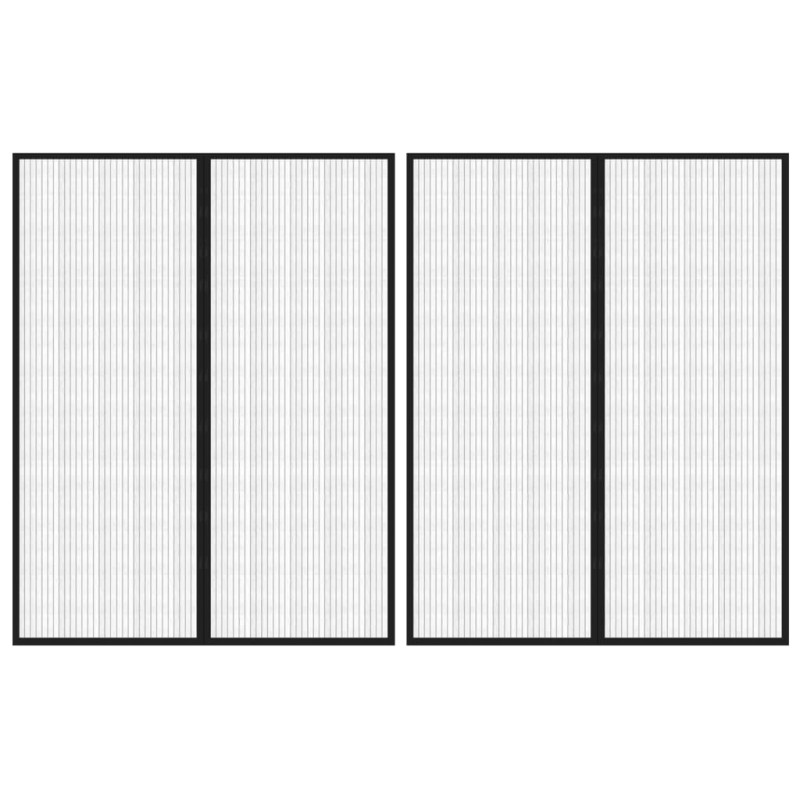vidaXL Fliegengitter-Türvorhänge 2 Stk. Magnet Schwarz 230x160 cm vidaXL Fliegengitter-Türvorhänge 2 Stk. Magnet Schwarz 230x160 cm