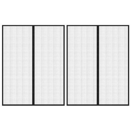 vidaXL Fliegengitter-Türvorhänge 2 Stk. Magnet Schwarz 230x160 cm