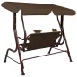 vidaXL Kinder-Hollywoodschaukel Braun 115×75×110 cm Stoff vidaXL Kinder-Hollywoodschaukel Braun 115×75×110 cm Stoff