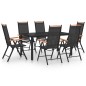 vidaXL 7-tlg. Garten-Essgruppe Aluminium Schwarz vidaXL 7-tlg. Garten-Essgruppe Aluminium Schwarz