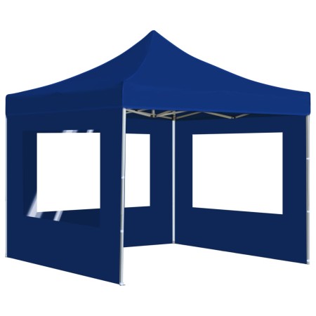 vidaXL Profi-Partyzelt Faltbar mit Wänden Aluminium 3x3 m Blau