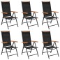 vidaXL 7-tlg. Garten-Essgruppe Aluminium Schwarz vidaXL 7-tlg. Garten-Essgruppe Aluminium Schwarz
