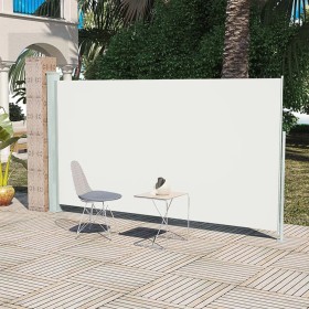 vidaXL Seitenmarkise 160x300 cm Cremeweiß 