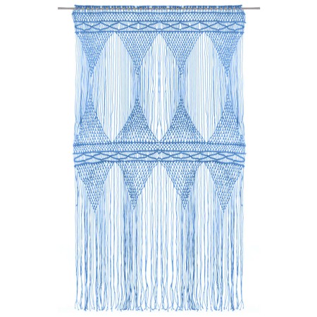 vidaXL Makramee Vorhang Blau 140x240 cm Baumwolle