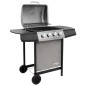 vidaXL Gasgrill mit 4 Flammen Schwarz und Silbern vidaXL Gasgrill mit 4 Flammen Schwarz und Silbern