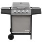 vidaXL Gasgrill mit 4 Flammen Schwarz und Silbern vidaXL Gasgrill mit 4 Flammen Schwarz und Silbern