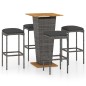 vidaXL 5-tlg. Gartenbar-Set mit Kissen Poly Rattan Grau vidaXL 5-tlg. Gartenbar-Set mit Kissen Poly Rattan Grau