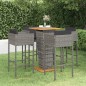 vidaXL 5-tlg. Gartenbar-Set mit Kissen Poly Rattan Grau vidaXL 5-tlg. Gartenbar-Set mit Kissen Poly Rattan Grau