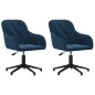 vidaXL Esszimmerstühle 2 Stk. Drehbar Blau Samt vidaXL Esszimmerstühle 2 Stk. Drehbar Blau Samt