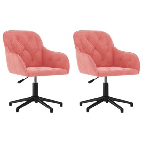 vidaXL Esszimmerstühle 2 Stk. Drehbar Rosa Samt