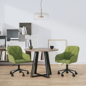 vidaXL Esszimmerstühle 2 Stk. Drehbar Hellgrün Samt