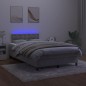 vidaXL Boxspringbett mit Matratze & LED Hellgrau 120x190 cm Samt vidaXL Boxspringbett mit Matratze & LED Hellgrau 120x190 cm Samt
